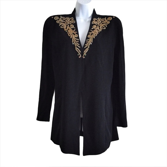 VTG Daymor Couture black Embellished Tunic - size 6 - Picture 9 of 10